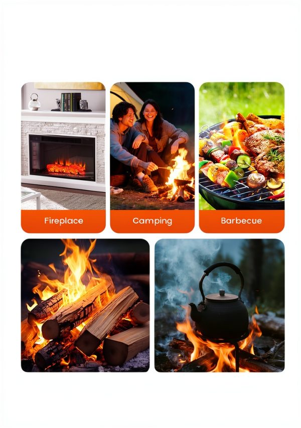 FATOK Fire Starter Natural Pine Wood Grill Camping-5