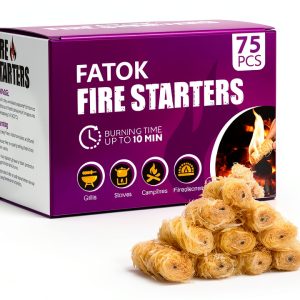 FATOK Fire Starter Natural Pine Wood Grill Camping-0