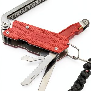 Zippo Fire Starting Multi-Tool Stainless Steel Red Flint-0