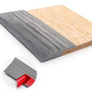 10Ft Carpet Floor Transition Strip, Self Adhesive Floor Edging Trim Strip, PVC Threshold Cover for Doorway, Floor Divider Strip Suitable for Threshold Height Less Than 5 mm - Gray Forest-0